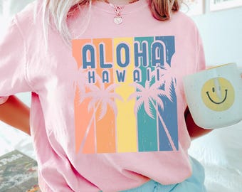 Aloha Hawaii Shirt, Comfort Colors,Tropical Vacation Tee, Hawaiian Beach Shirt, Summer Travel Tee, Island Graphic Summer Vacation Tee 295203