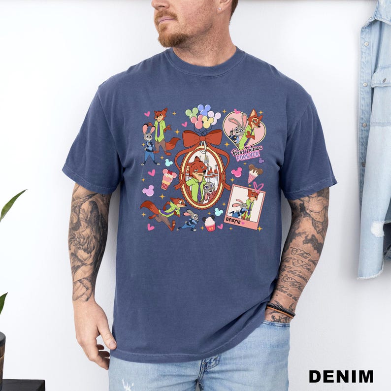 Coquette Watercolor Zootopia Shirt, Comfort Colors, Judy Hopps Nick Wilde Shirt,Welcome To Zootopia Disney Shirt, Locket Zootopia Tee 293861 bild 7