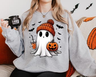 Sweat-shirt Halloween Akita Ghost Boo - Design Mignon Fantôme - Pour Femmes, Hommes Et Enfants