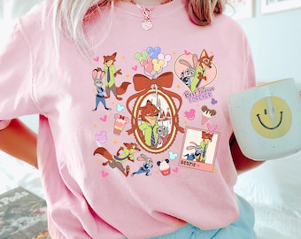 Coquette Watercolor Zootopia Shirt, Comfort Colors, Judy Hopps Nick Wilde Shirt,Welcome To Zootopia Disney Shirt, Locket Zootopia Tee 293861