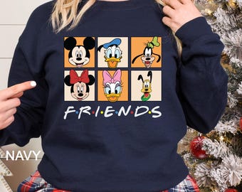 Disney Characters Sweatshirt, Mickey And Friends Hoodie, Disney Friends Crewneck, Mickey Minnie Donald Daisy Pluto Goofy Sweatshirts 291344