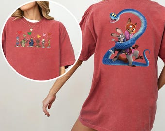 Disney Zootopia Characters Shirt, Comfort Colors, Nick Wilde Judy Hopps Shirt, Disney Family Trip Shirt, Zootopia Mickey Balloons Tee 294476