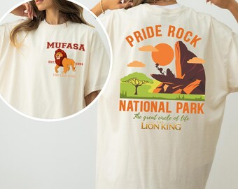 Disney Lion King Shirt, Double Side Lion King Shirt, Lion King Characters, Mufasa Simba Shenzi Zazu Timon Pumba Nala, Comfort Colors 292006