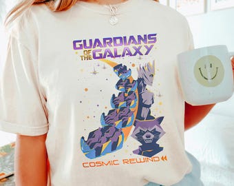 Guardians of the Galaxy Shirt, Comfort Colors, Retro Cosmic Rewind Shirt, Starlord And Rocket Shirt, Epcot Cosmic Rewinds Trip Shirt 293905