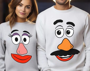 Mr Potato And Mrs Potato Sweatshirt, Disney Couples Sweatshirt, Toy Story Hoodie, Potato Face Hoodie, Family Matching Crewneck 293879