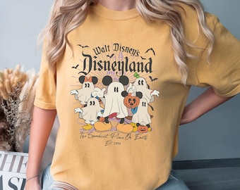 Retro Walt Disney's Disneyland Halloween Shirt, Comfort Colors, Mickey Ghost Shirt, Mickey and Friends Halloween Shirt, Halloween Tee 293553