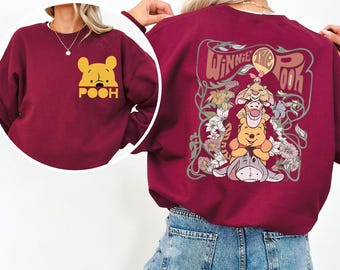 Winnie the Pooh Friends Sweatshirt, Pooh Tigger Piglet Eeyore Sweatshirt, Peekaboo Pooh Hoodie, Matching Disney Family Trip Crewneck 293097