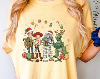 Toy Story Merry Christmas Shirt, Comfort Colors, Disney Pixar Xmas Shirt, Toy Story Movie Shirt, Toy Story Christmas Party Shirt 283834