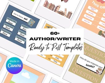 Author Instagram Post Templates: Retro Design, Social Media (Canva)