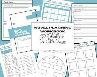 New! Expanded Ultimate 130 Page Novel Planning Workbook – Editable & Printable for All Novel Types