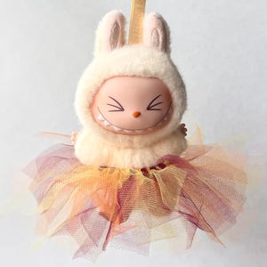 Labubu Tutu Skirt - Autumn falling leaves color mix - fall harvest ballerina outfit for plush pendant ballet costume for monster keyring