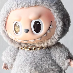 Gold Tone Chain Choker for Labubu Single Strand short chain for plush pendant labubu monster keyring mini necklace for monster bag charm