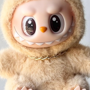 Labubu Chain Necklace Gold Tone Choker Single Strand short chain for plush pendant monster keyring mini necklace for monster bag charm