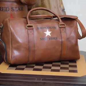 Vintage leather gym/weekend bag