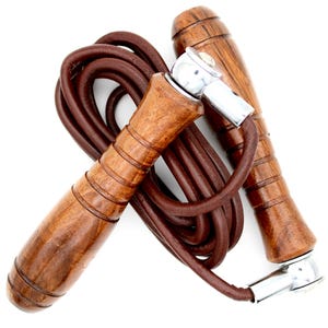 vintage leather skipping rope