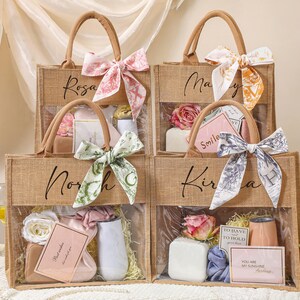 Personalized Burlap Bridesmaid Gift Bag,jute and PVC Handbag ...