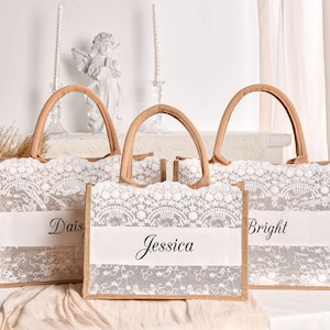 Custom Burlap Beach Tote Bag,Bridesmaid Proposal Gift Bag,Embroidered Burlap Bag,Bridal Shower Bag,Beach Bag,Wedding Gift Bag,Birthday Gift