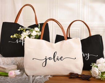 Bridesmaid Tote Bags,Personalized bridesmaid bags,Canvas Bags for Bridal Party Gifts,bridesmaid gifts,maid of honor tote.
