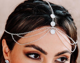 Catena Per Testa Donna RosyFate - Set Da 2 Con Nappe E Ciondoli Stile Bohémien - Foto 5