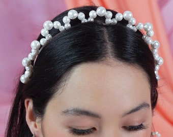 Jesy Pearl Headband, Pearl Bridal Headband, Bridal Headpiece, Pearl Tiara, Wedding Headband Bridal Crown, Wedding Headpiece, Pearl Headpiece