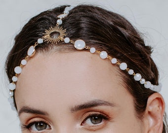 Alula Bohemian Head Chain, Boho Headpiece, Hair Chain, Bridal Headpiece, Hair Jewelry, Wedding Headpiece, Boho Jewelry, Festival Jewelry