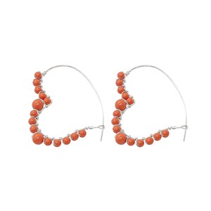 Amelie Pearl Heart Earrings, Pearl Hoop Earrings, Bridesmaid Gift for Her, Pearl Earrings, Bridal Earrings, Heart Jewelry