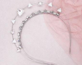 Zendaya Crystal Headband, Modern Bridal Headband, Bridal Headpiece, Wedding Headband, Rhinestone Headband, Wedding Headpiece, Prom Jewelry