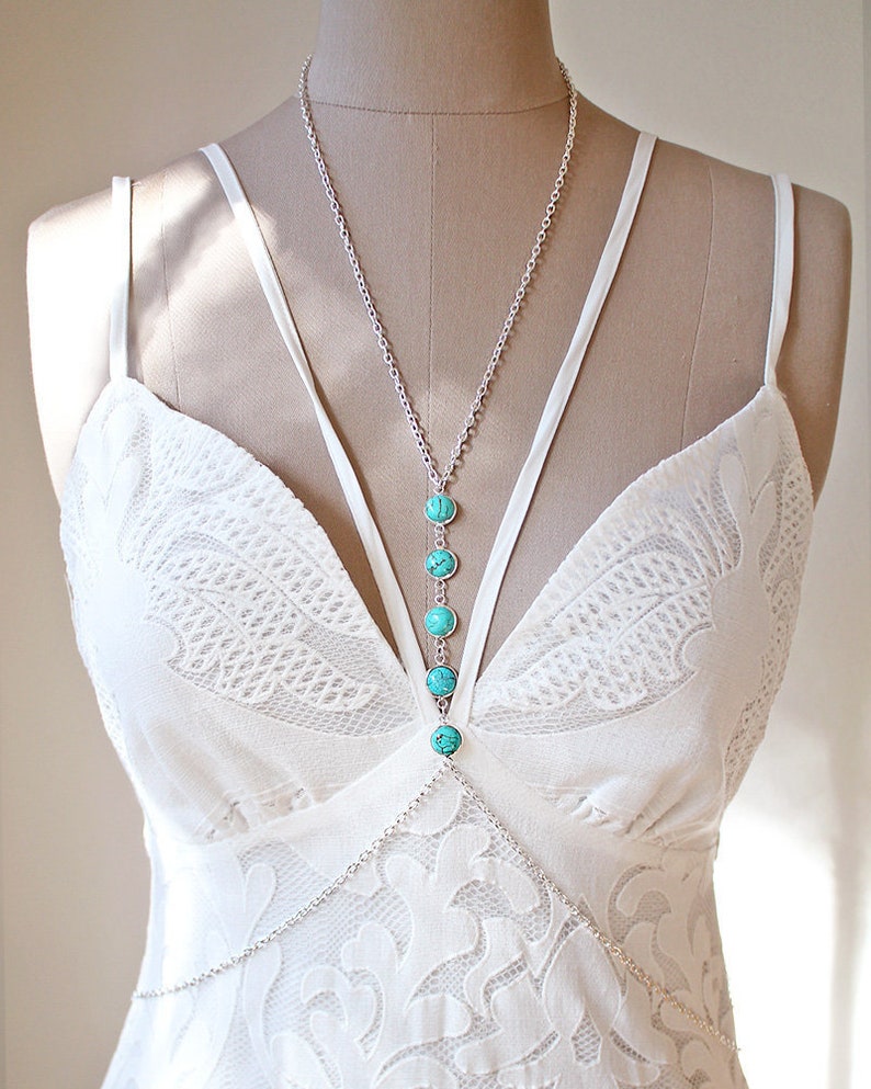 Wedding Dress with Turquoise Jewelry