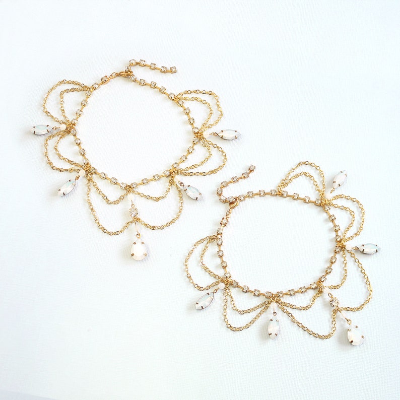 Anklet Bracelet Tallulah Bridal Anklets Beach Wedding Anklet Gold Anklet Destination Wedding Anklets 1 Pair Bohemian Foot Jewelry