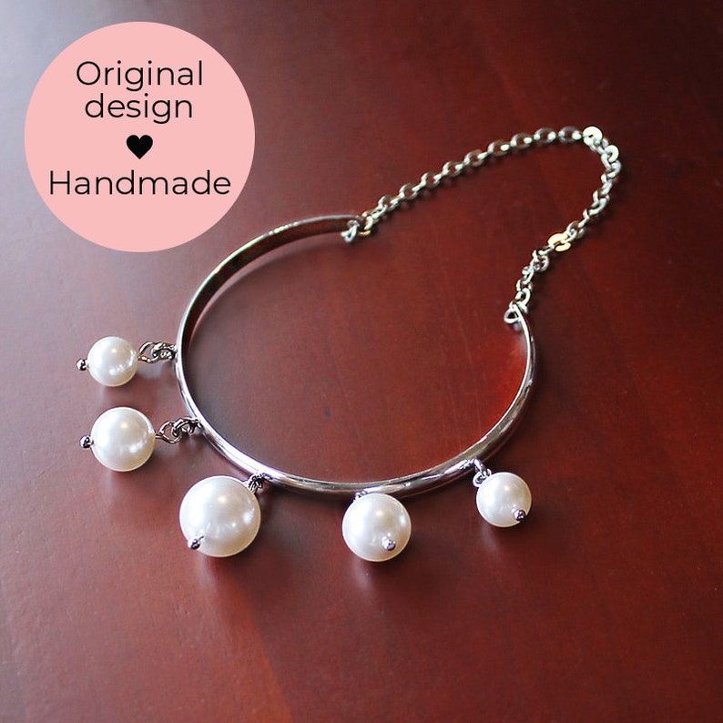 Bridal Jewelry Bridesmaid Gift Cuff Bracelet Pearl Jewelry June Birthday Gift for Her Romee Pearl Bracelet Bangle Bridal Bracelet