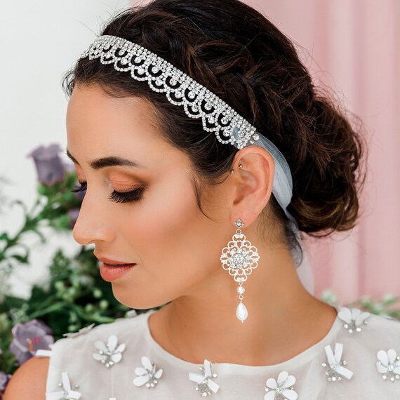 Shiloh Bridal Headband Veil Bridal Headpiece Wedding Veil Etsy