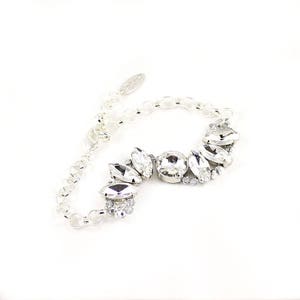 Heather Crystal Bracelet, Birthday Gift for Her, Bridal Bracelet, Bridesmaid Gift, Wedding Bracelet, Statement Jewelry, Statement Bracelet Clear