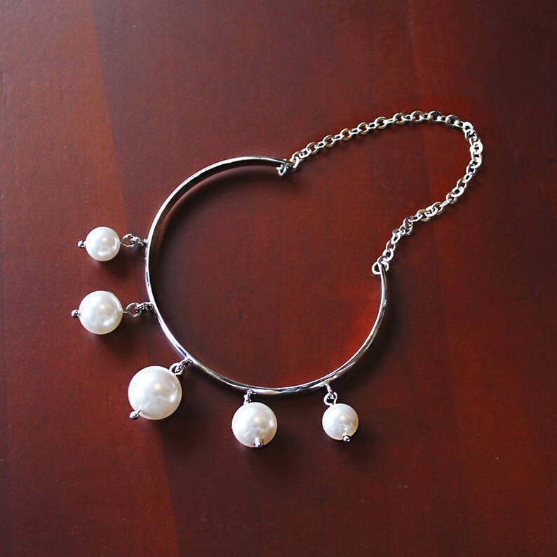 Bridal Jewelry Bridesmaid Gift Cuff Bracelet Pearl Jewelry June Birthday Gift for Her Romee Pearl Bracelet Bangle Bridal Bracelet