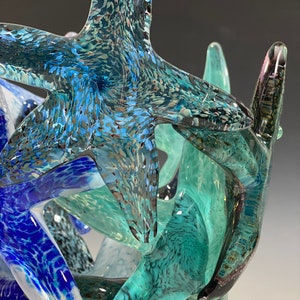 Starfish Cluster Vase, Blue Tones John Gibbons Glass Free Shipping MADE TO ORDER image 2