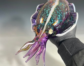 Glass Blown Cuttlefish - Purple Amethyst - Made to Order - Handmade Glass Art by John Gibbons