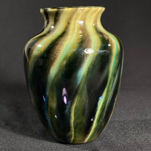 Green Black Hand Blown by Glass Artist John Gibbons