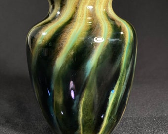 Green Black Hand Blown by Glass Artist John Gibbons
