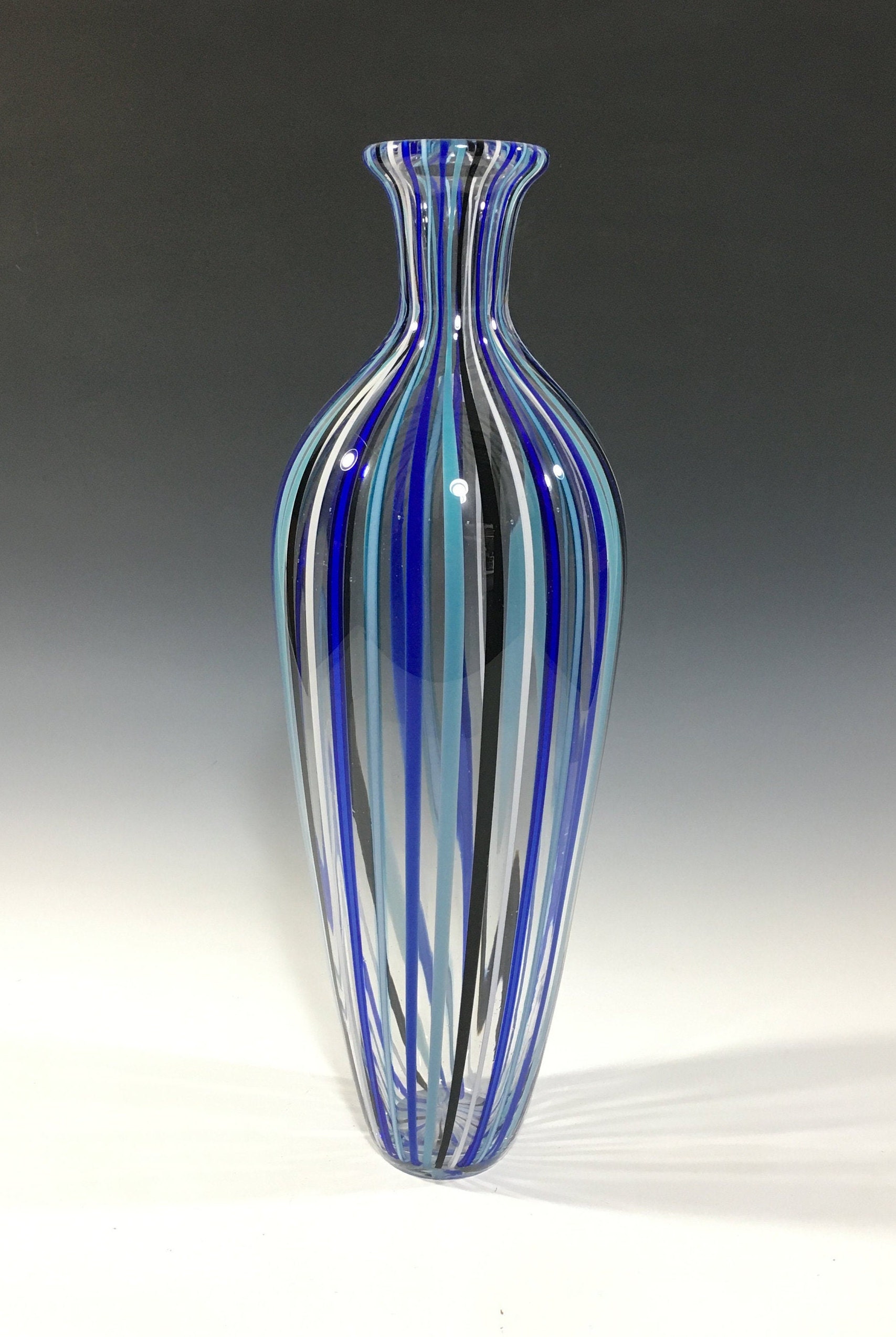 Glass Vase - Blue Vertigo John Gibbons