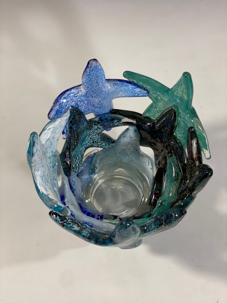 Starfish Cluster Vase, Blue Tones John Gibbons Glass Free Shipping MADE TO ORDER image 5