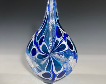 Cobalt White Switch Axis Vase by John Gibbons