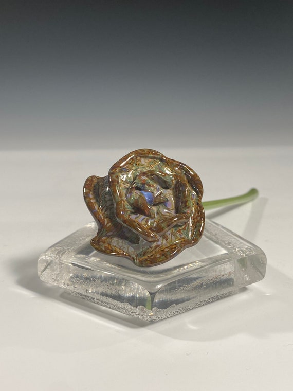 Hand Blown Glass Roses Handmade Glass Art by John Gibbons Etsy