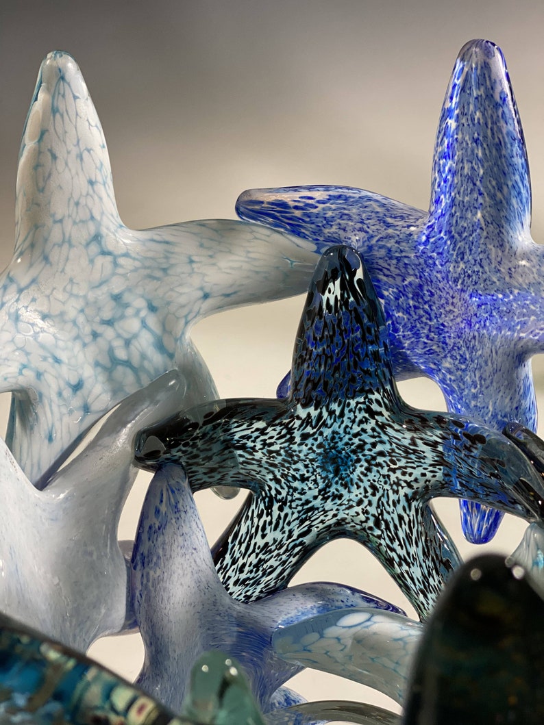 Starfish Cluster Vase, Blue Tones John Gibbons Glass Free Shipping MADE TO ORDER image 3