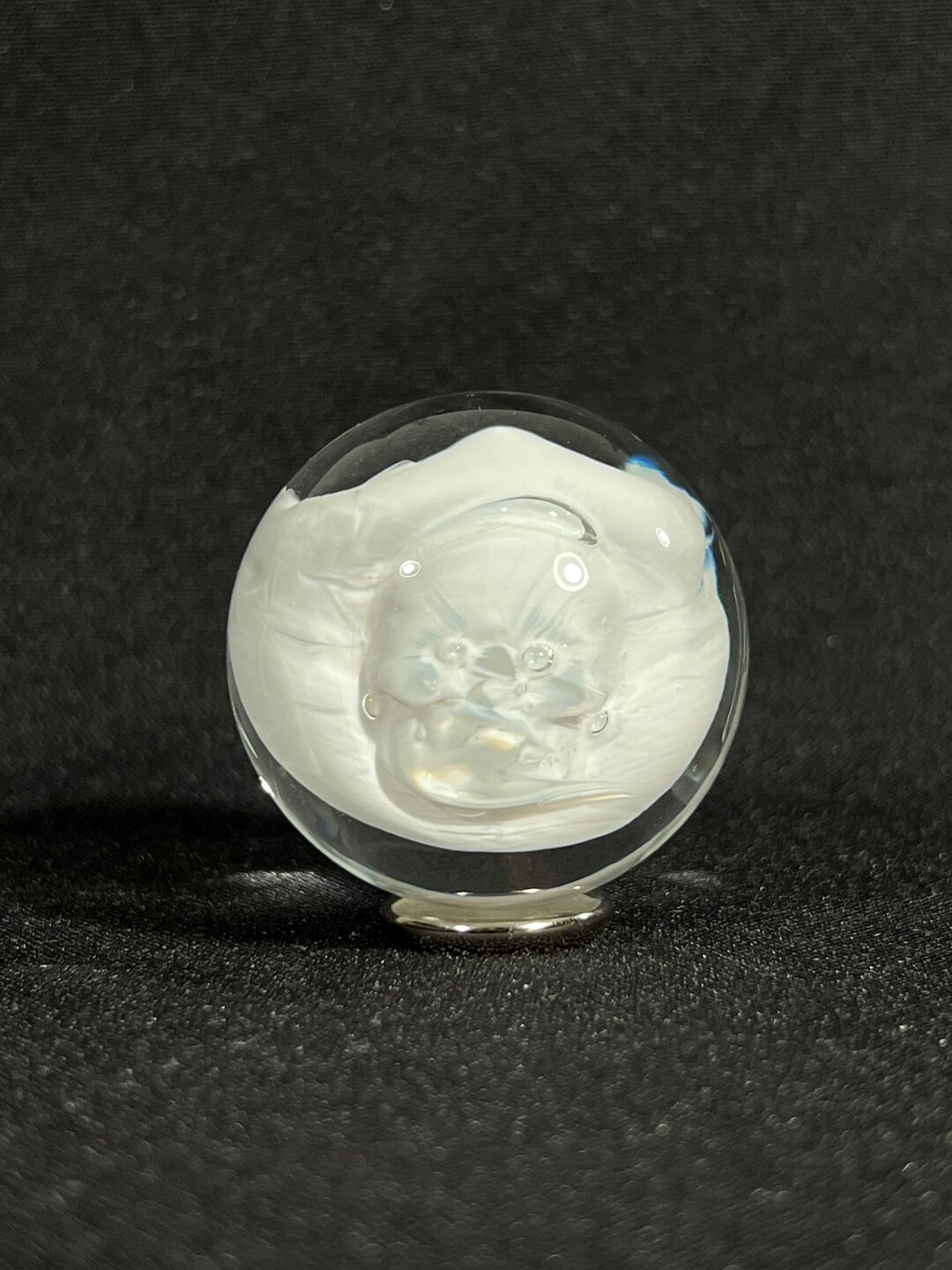White Hand Blown Glass Skull Marble 2 Inch Handmade Glass Etsy