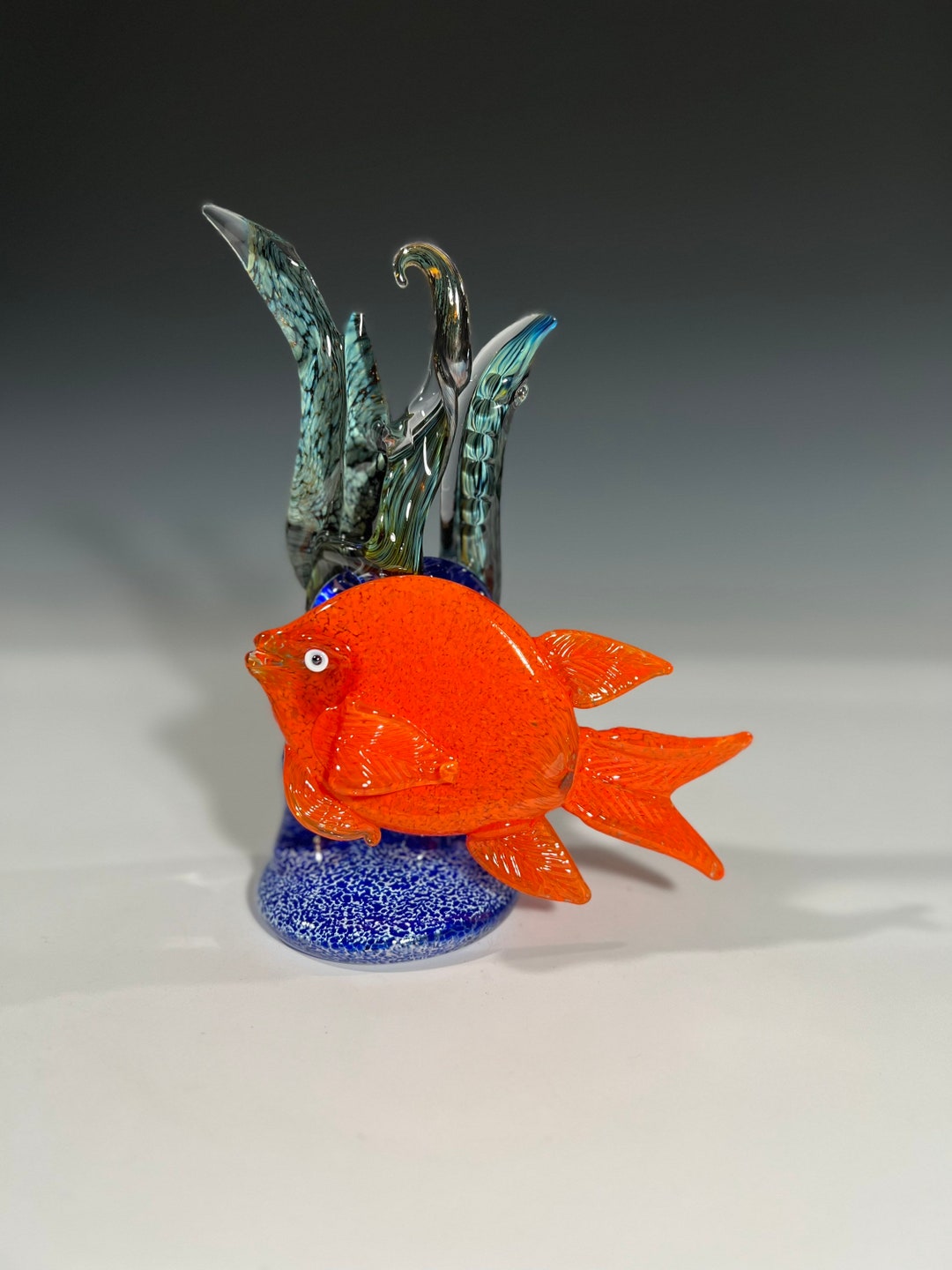 MADE TO ORDER Glass Fish Rainbow Glass Fish Sculpted Gibbons Glass Hot