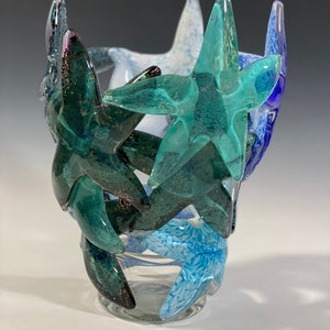 Starfish Cluster Vase, Blue Tones John Gibbons Glass Free Shipping MADE TO ORDER image 4