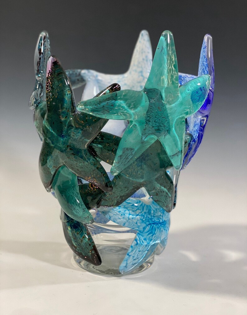 Starfish Cluster Vase, Blue Tones John Gibbons Glass Free Shipping MADE TO ORDER image 4