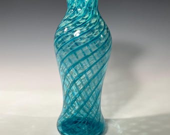 Glass Vase - One of a kind “ Ocean Blue Whirlpool” - John Gibbons