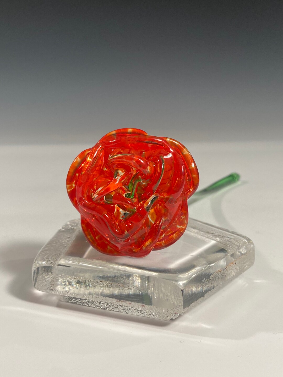 Hand Blown Glass Roses Handmade Glass Art by John Gibbons Etsy