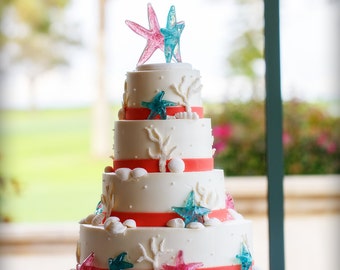 Glass Starfish Wedding Cake Topper - Custom - MADE TO ORDER by John Gibbons