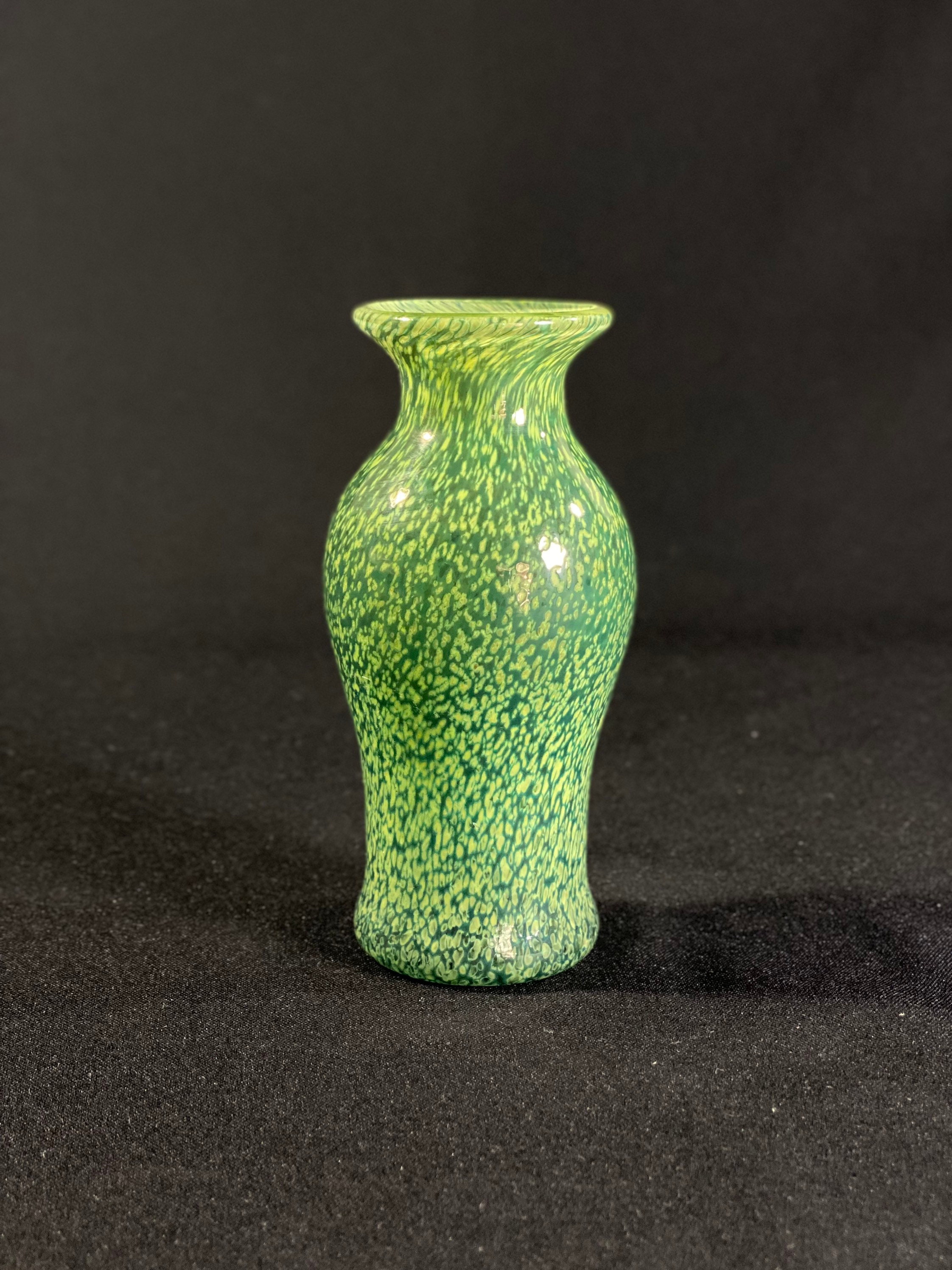 Speckled Green Vase Hand Blown Home Decor by Glass Artist John Etsy